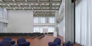 generous auditorium at Roche office by Christ & Gantenbein