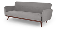 Stevie Click Clack Sofa Bed, Marshmallow Grey and Walnut Legs| Was £399, now £279