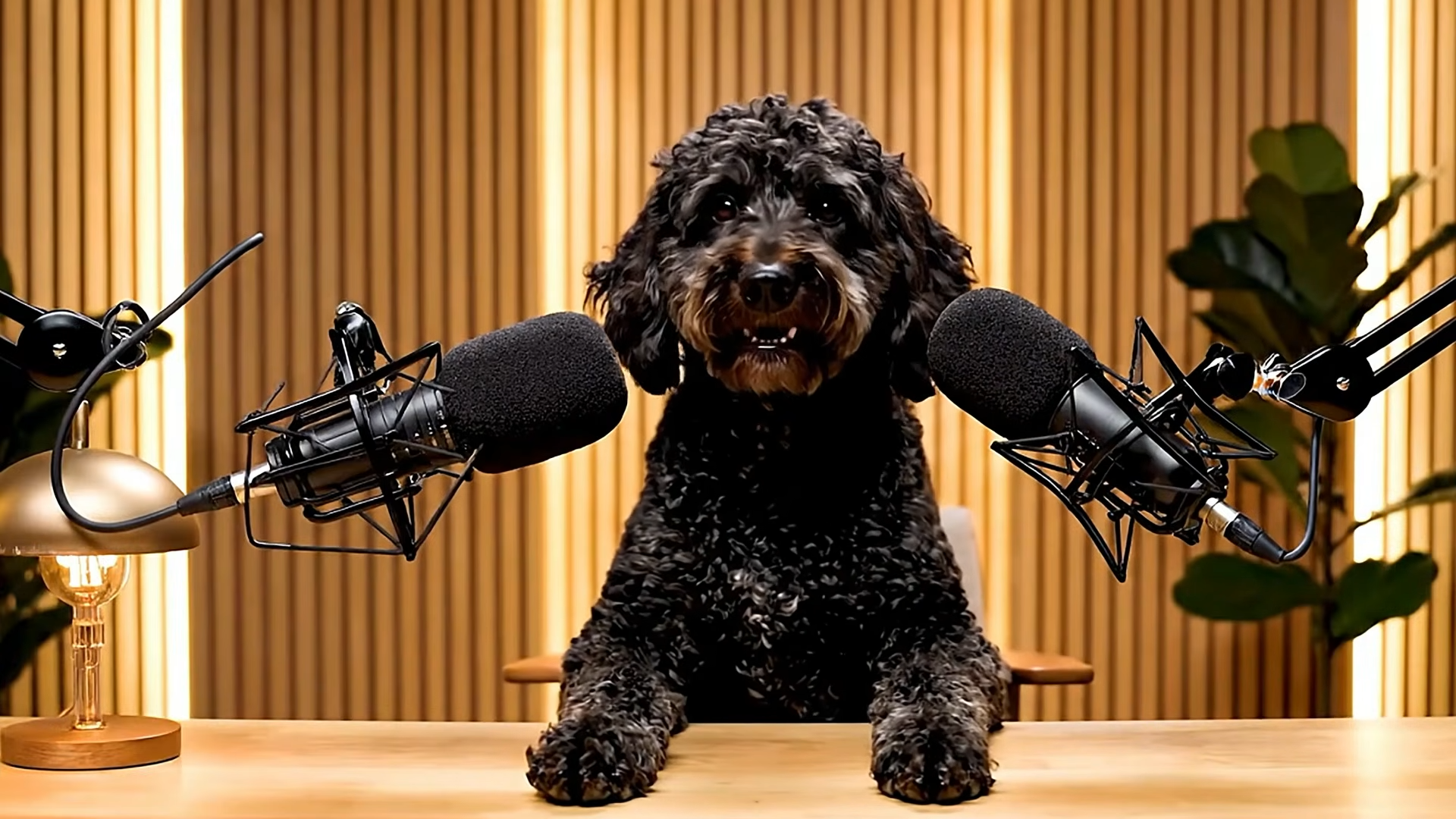 Rick Osterloh's dog on a fake podcast made with Gemini
