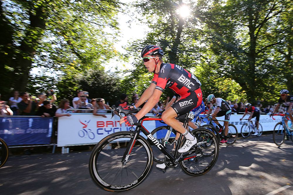Rohan Dennis finishes stage 5 at the Tour of Britain.