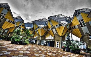 The Cubic Houses, or Kubuswoningen, in Rotterdam, The Netherlands