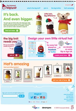 The Big Knit homepage is flexible and modular in its design