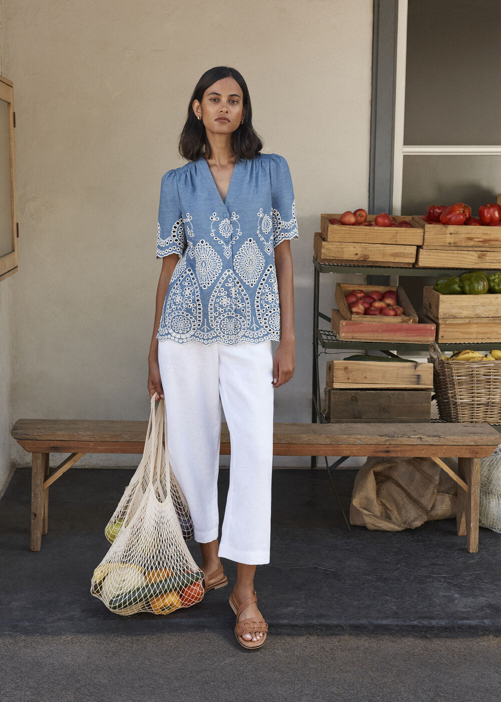 Sloane Cotton Broderie Blouse