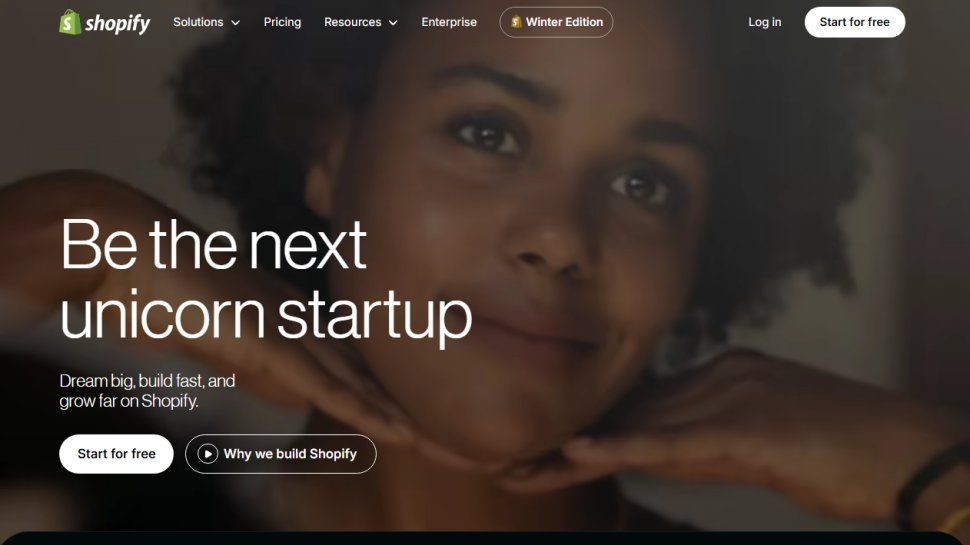 Website screenshot of Shopify (February, 2026)
