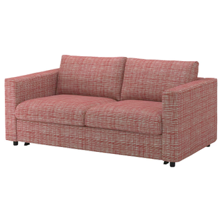 patterned red sleeper sofa