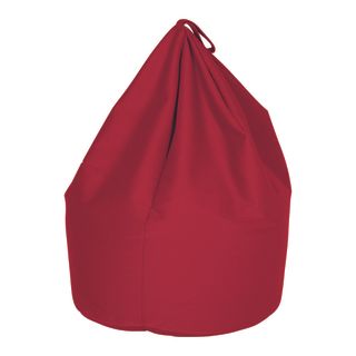 A red bean bag chair on a white background