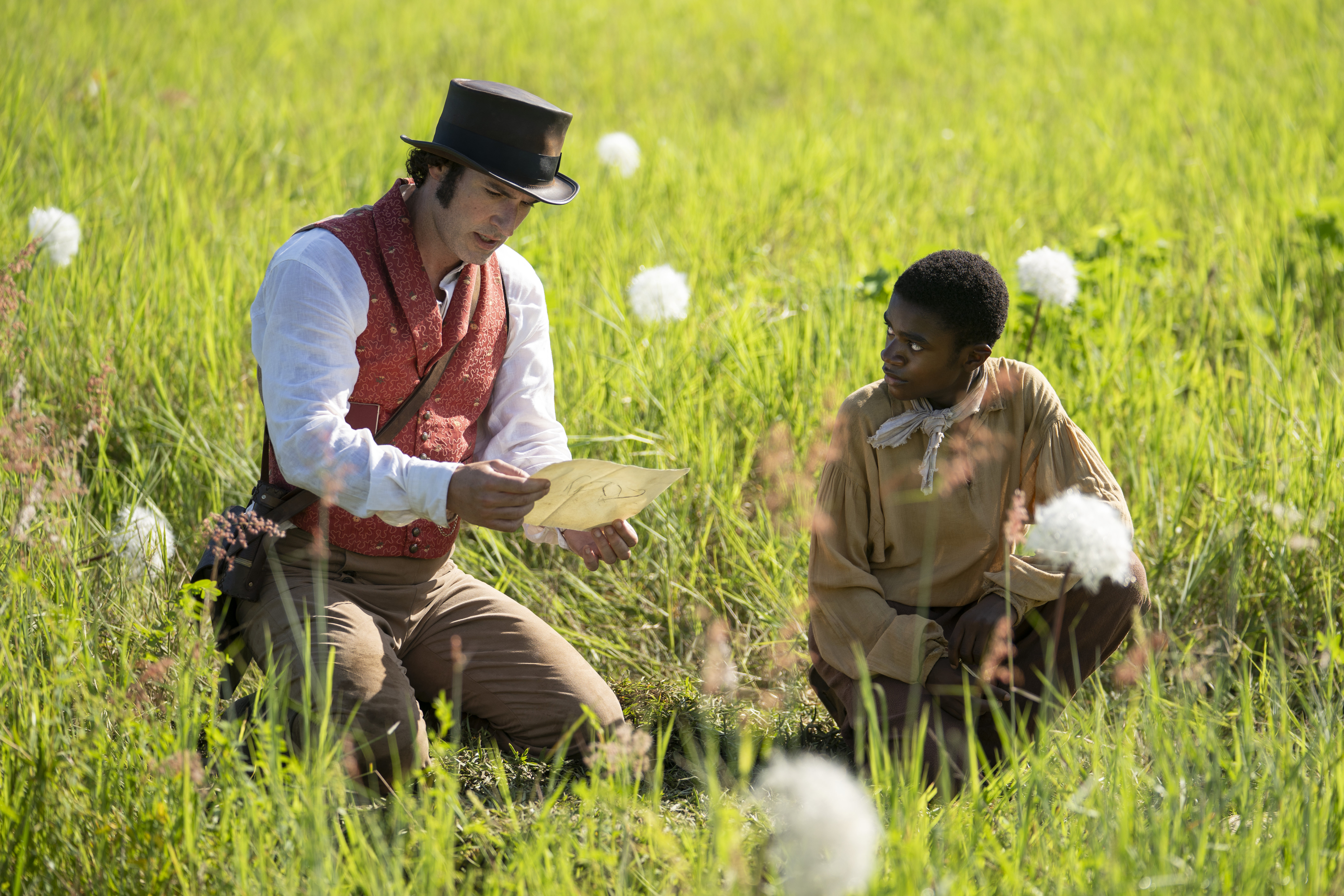 Tom Ellis as Titch and Eddie Karanja as Wash, in 'Washington Black.'