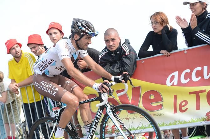 Christophe Riblon (Ag2r La Mondiale) climbs Mont Ventoux after being in the breakaway all day