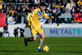Newcastle United target Matias Soule' of Frosinone Calcio during the Serie A Tim match between Frosinone Calcio and Torino FC at Stadio Benito Stirpe on December 10, 2023 in Frosinone, Italy. (Photo by Giuseppe Maffia/NurPhoto via Getty Images)