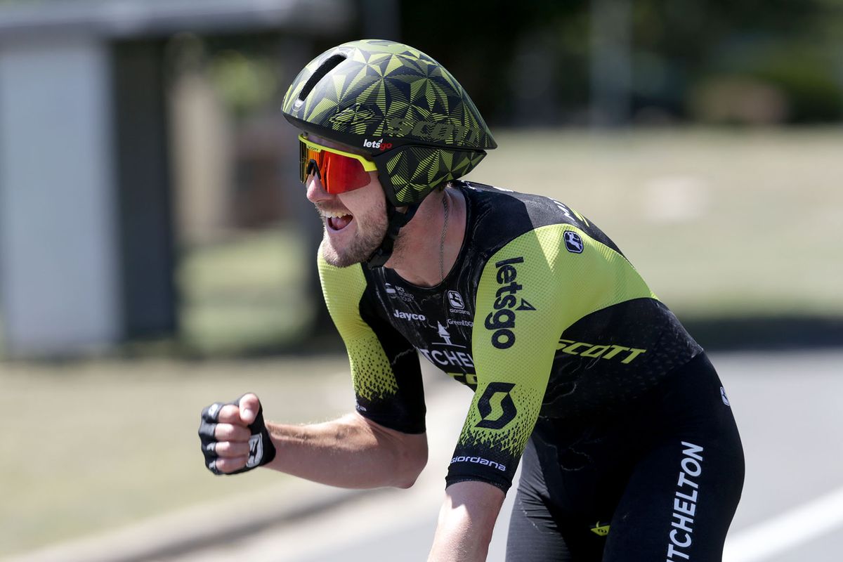 Luke Durbridge (Mitchelton-Scott) celebrates winning the Australian TT time trial title