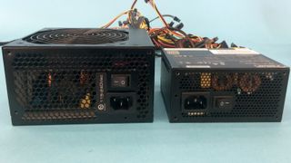 An ATX and SFX power supply side-by-side