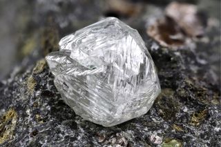 a diamond on a rock