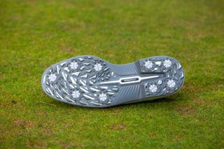 The sole of a FootJoy Wilcox golf shoe
