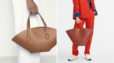 The BASKET SHAPE BAG next to the Épure Leather XL Tote Bag