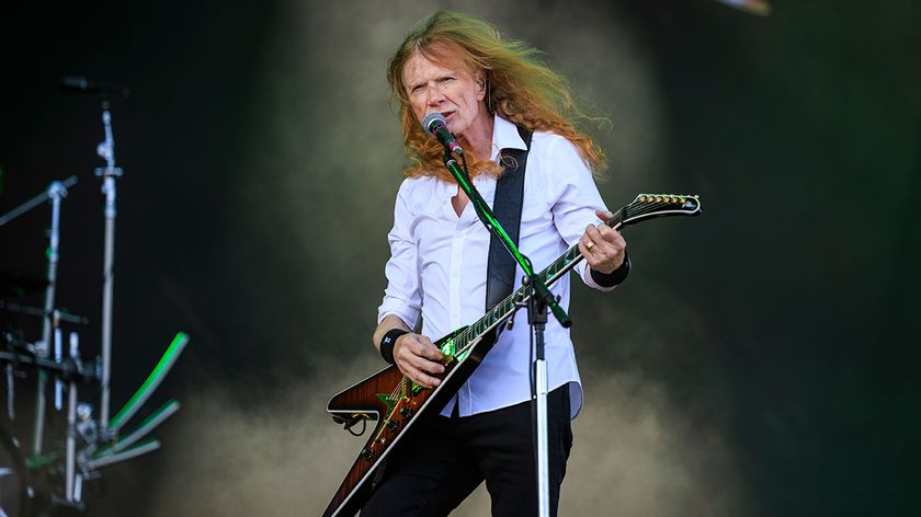 Dave Mustaine from Megadeth performs on stage at the Tons of Rock festival on June 28, 2025 in Oslo, Norway