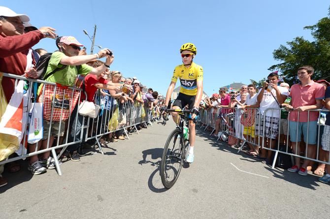 Chris Froome (Sky) at the start of stage 10