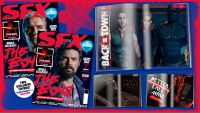 The cover of SFX issue 403 and some of the features inside.