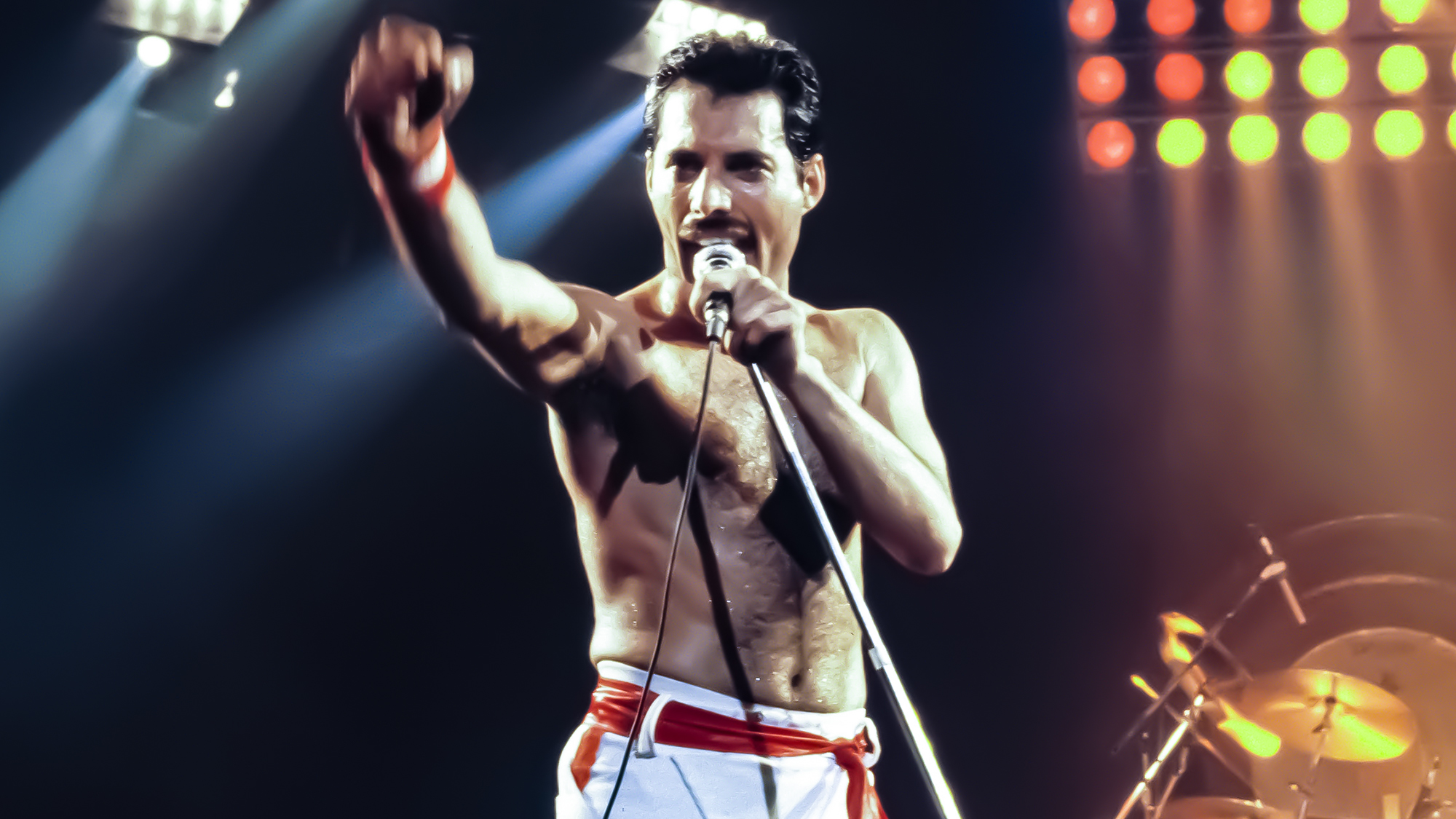 Freddie Mercury of Queen, 1982 Tour at the Various Locations in Oakland, California