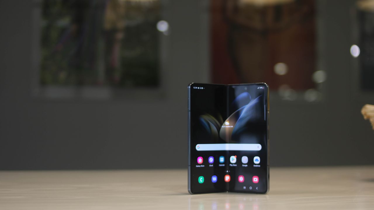 The Samsung Galaxy Z Fold4 on a table