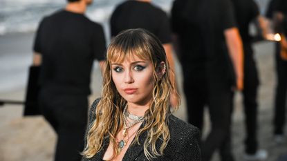 Miley Cyrus at Saint Laurent mens spring summer 20 show on June 06, 2019 in Malibu, California.