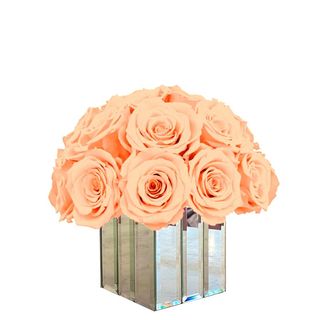 Long lasting rose ball vase with mirror.