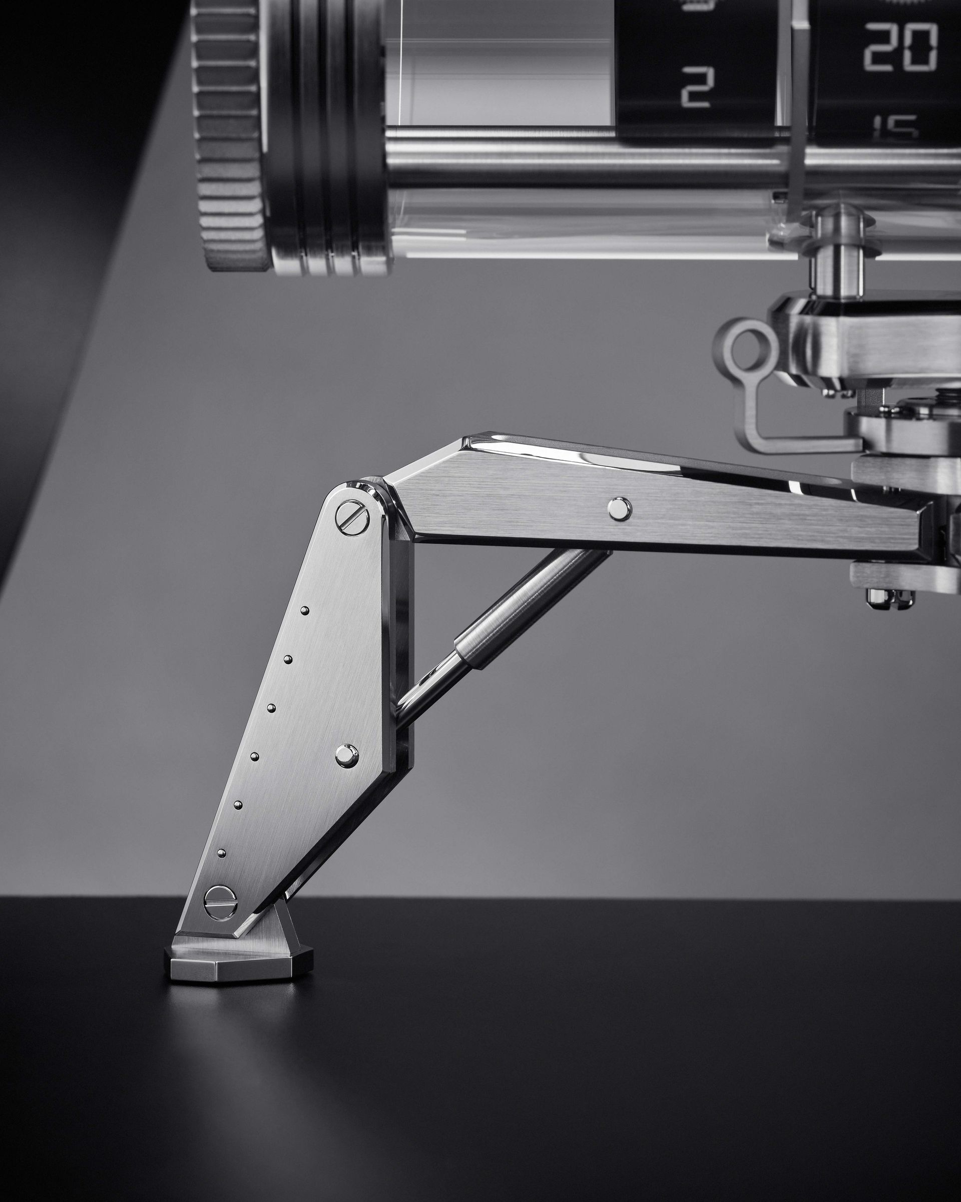 Metal leg detail of Bucherer Exclusives L’Epée 1839 clock sculpture