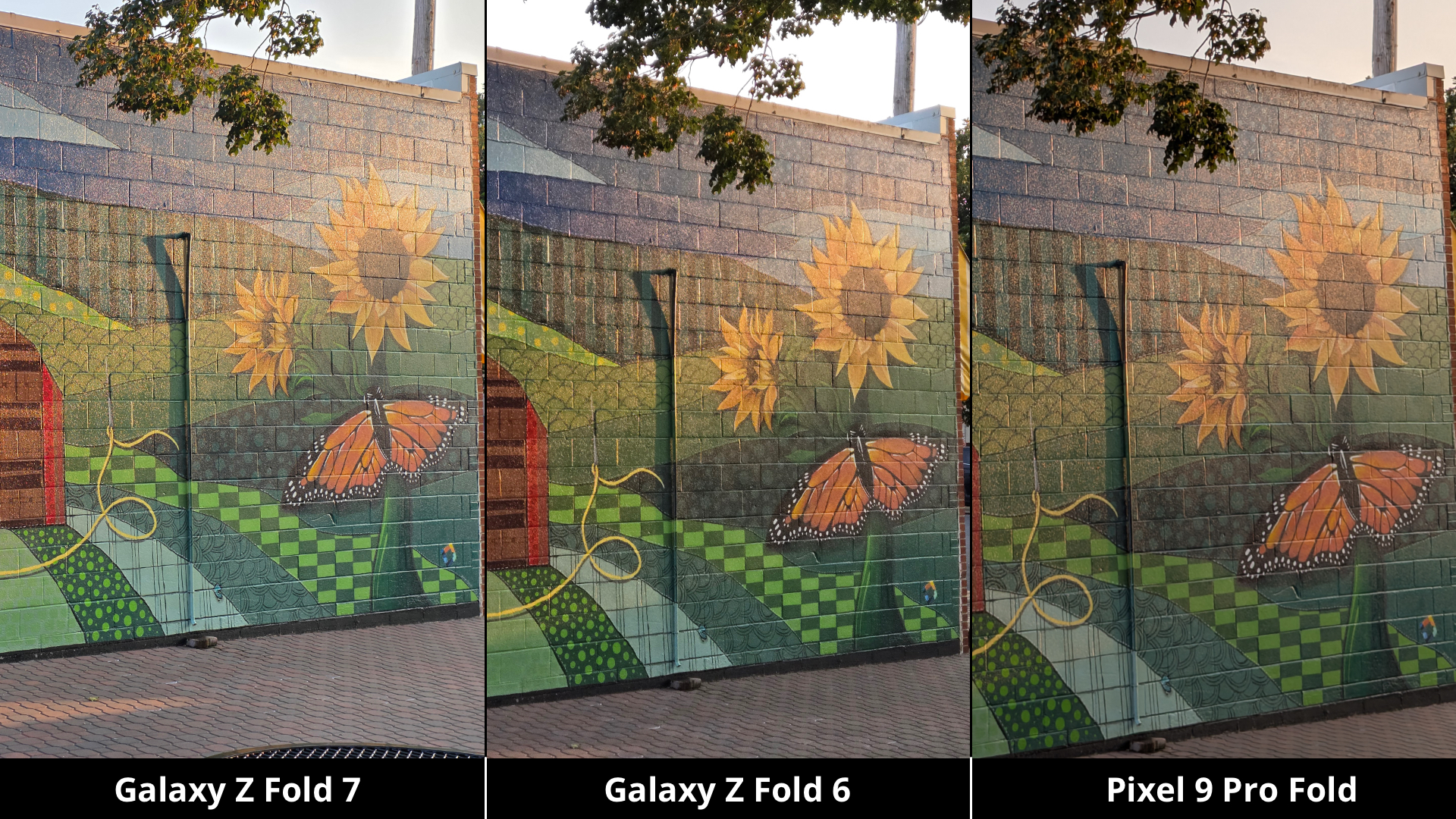 سامسونگ Galaxy Z Fold 7 مقابل Galaxy Z Fold 6 و Pixel 9 Pro Pold Camera مقایسه
