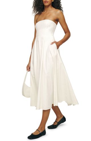 Astoria Strapless Stretch Midi Dress