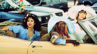 John Leguizamo, Wesley Snipes and Patrick Swayze in a car in To Wong Foo, Thanks for Everything! Julie Newmar