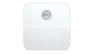 Fitbit Aria Wi-Fi Smart Scale review: the smart scale shown in glossy white