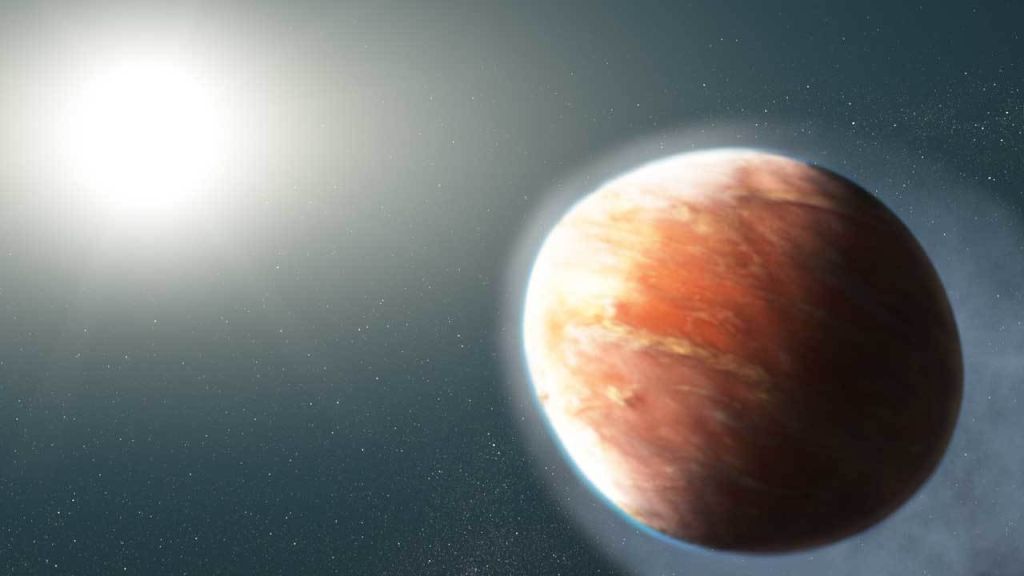 An artist&#039;s depiction of a distorted exoplanet.