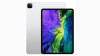 Apple iPad Pro (2020, 4th generation) product shot - two ipads front and back views