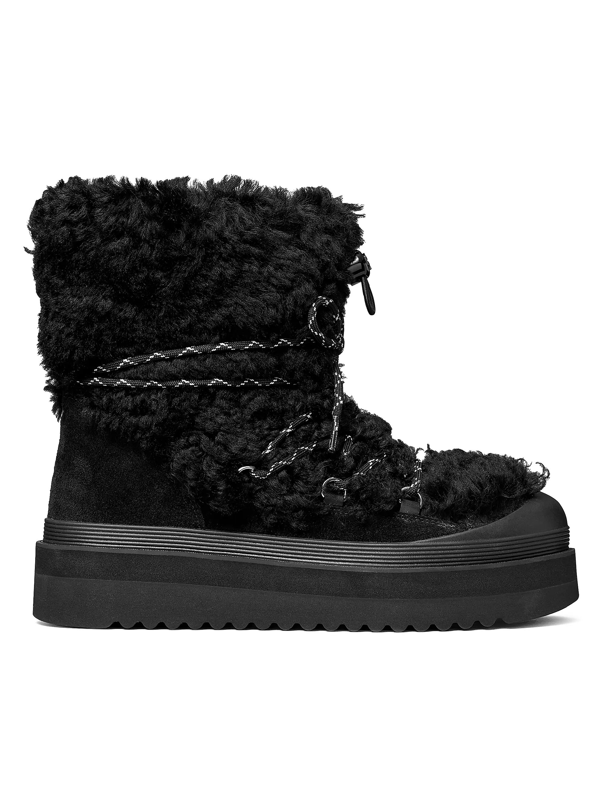 Mellow Shearling-Suede Lace-Up Boots