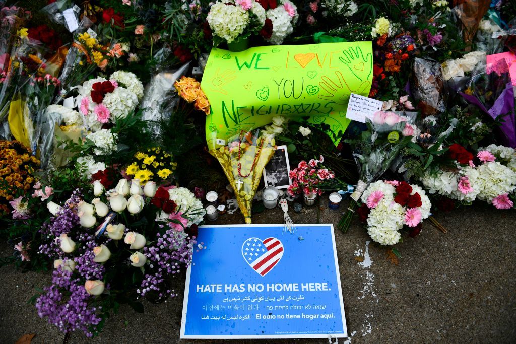 Memorial for Pittsburgh mass shooting.