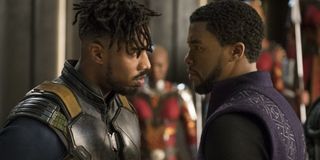 Michael B. Jordan and Chadwick Boseman in Black Panther