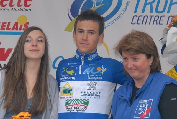 Olivier Le Gac on the podium as the best young rider.
