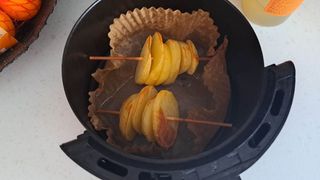 Potato trees cooking in air fryer