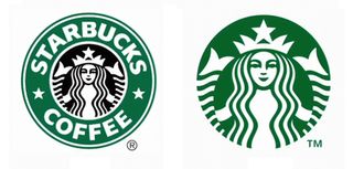 Starbucks old and new logos