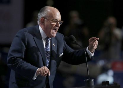 Former New York City Mayor Rudy Giuliani speaks at the Republican National Convention in Cleveland, Ohio.