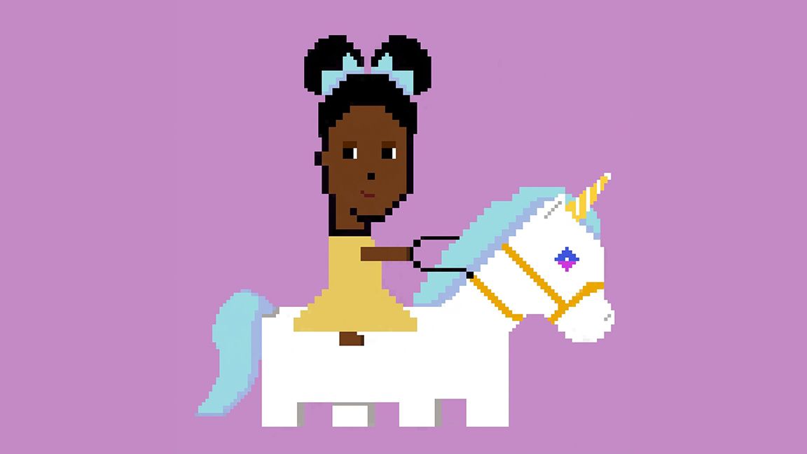 Qai Qai NFT, a girl on a unicorn