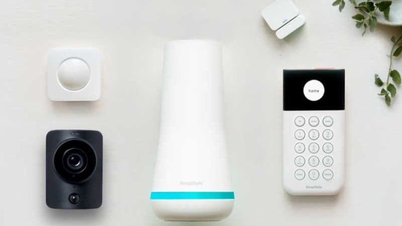 A selection of SimpliSafe home security products.