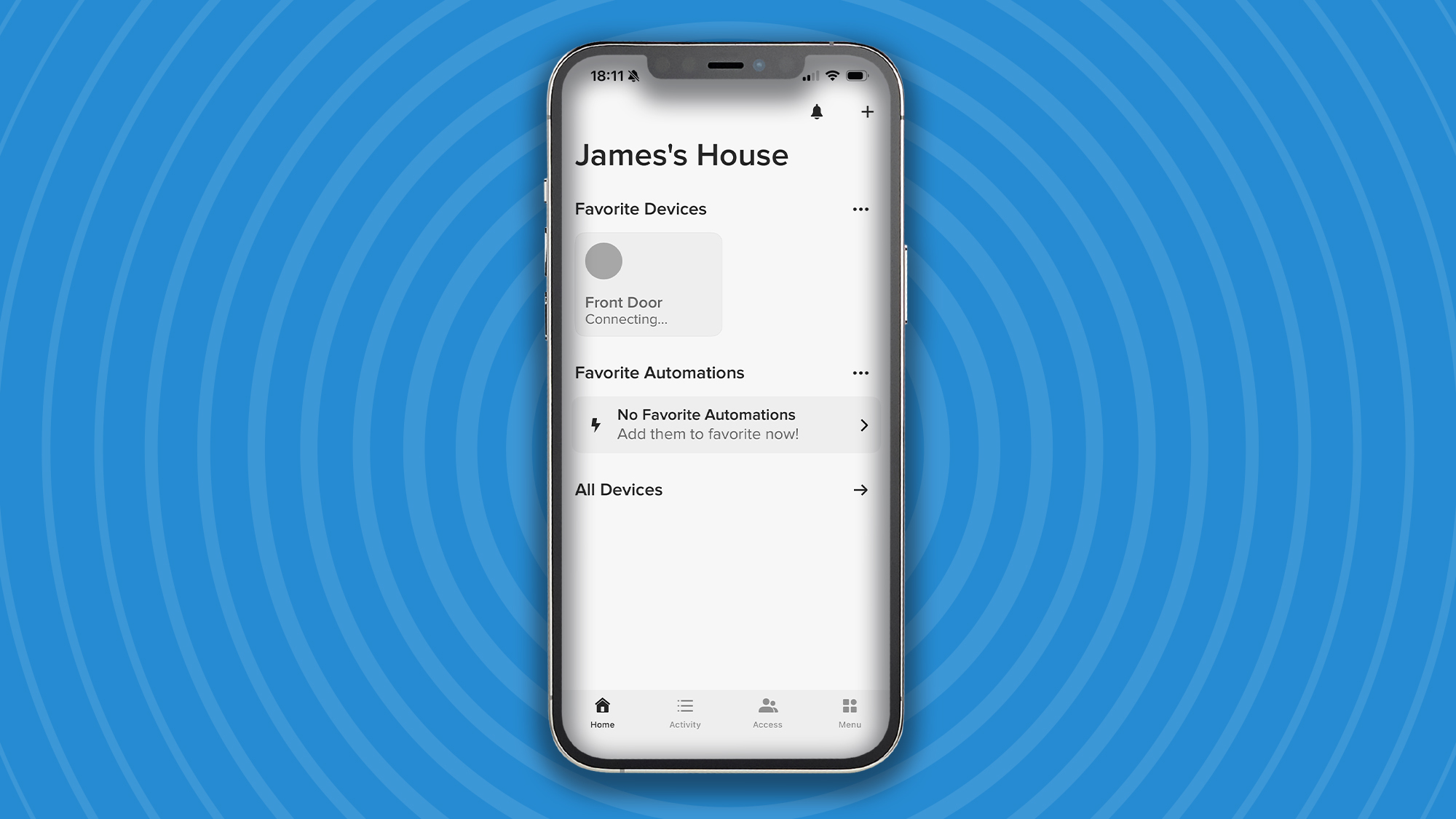 Screengrab from Yale Linus Smart Lock L2 Lite app, showing the app connecting to the the lock