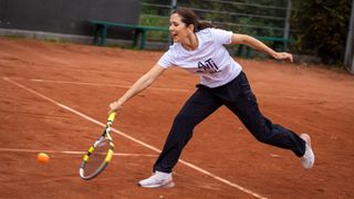 Crown Princess Mary took to the courts to play a game of tennis in support of an anti-bullying charity