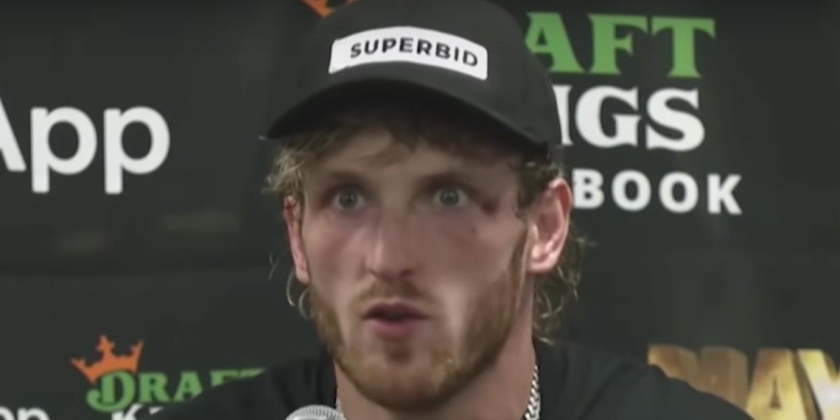 Logan Paul speaking at press conference