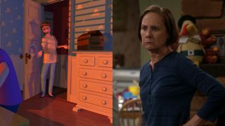 Mrs. Davis in Toy Story; Laurie Metcalf on The Conners