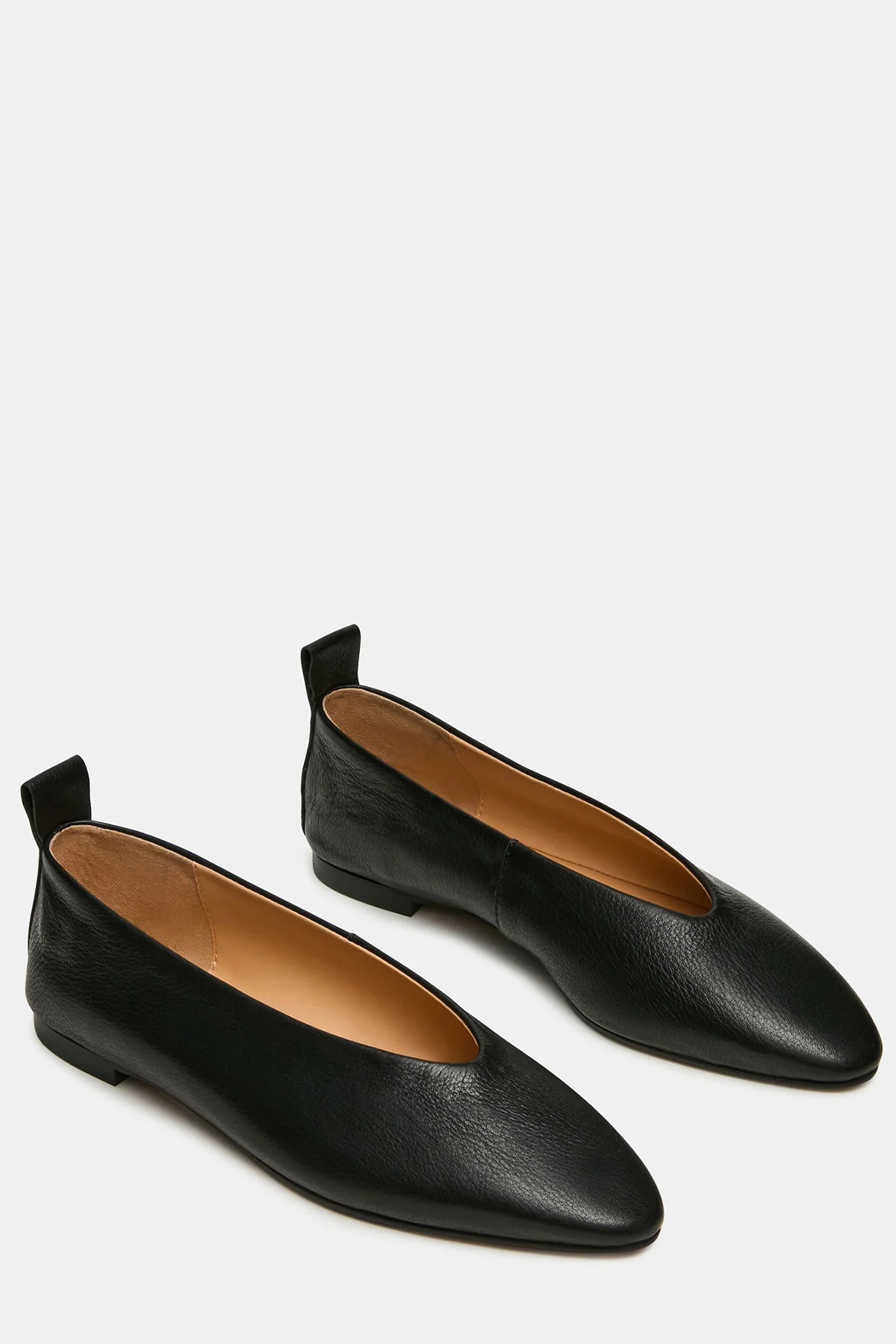 Swanky Black Leather Flats