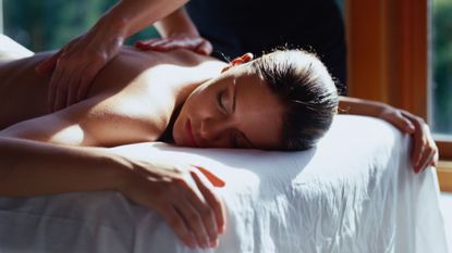 Vaginal massage: A woman having a massage