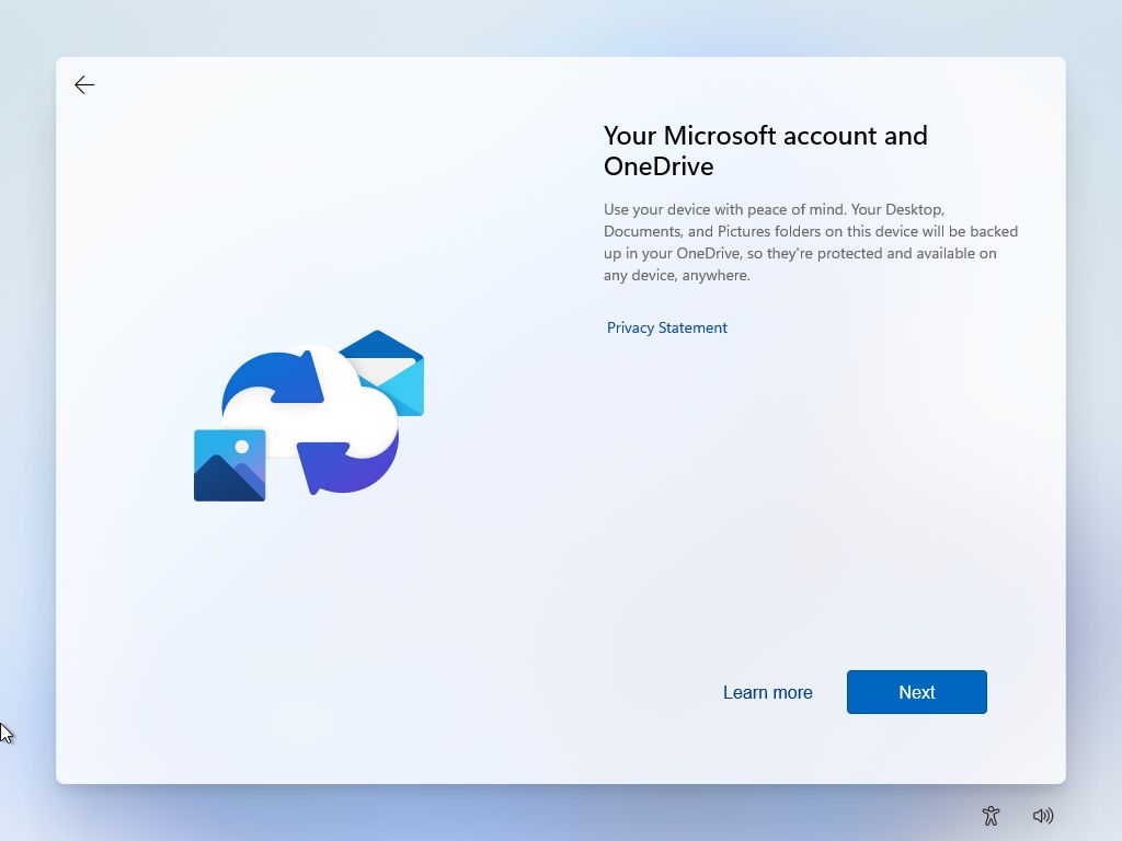 Параметры OOBE OneDrive для домашних пользователей