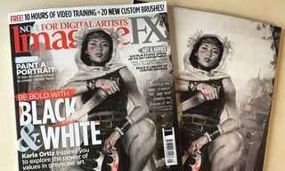 Cover of ImagineFX featuring illustration of an assassin