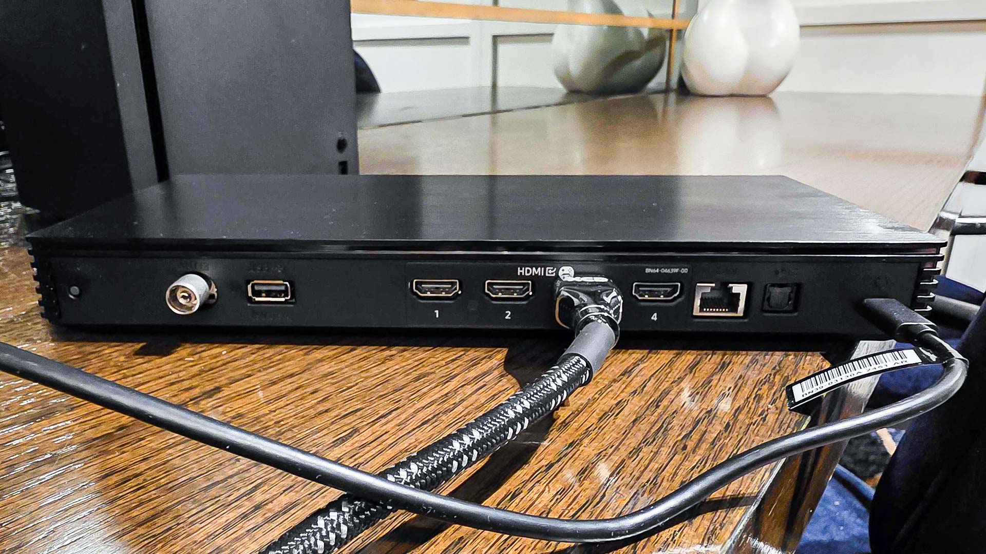 The ports on the rear of a Samsung One Connect Box.